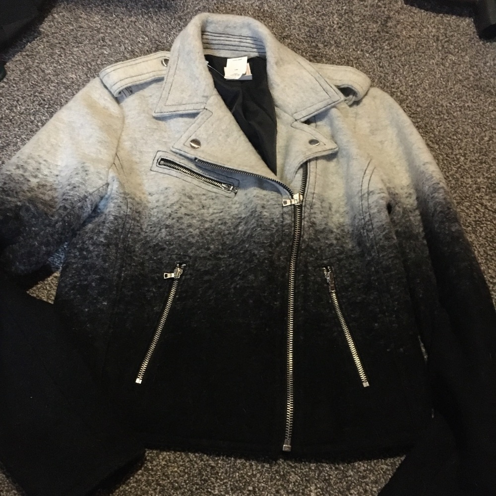 Wool blend moto jacket